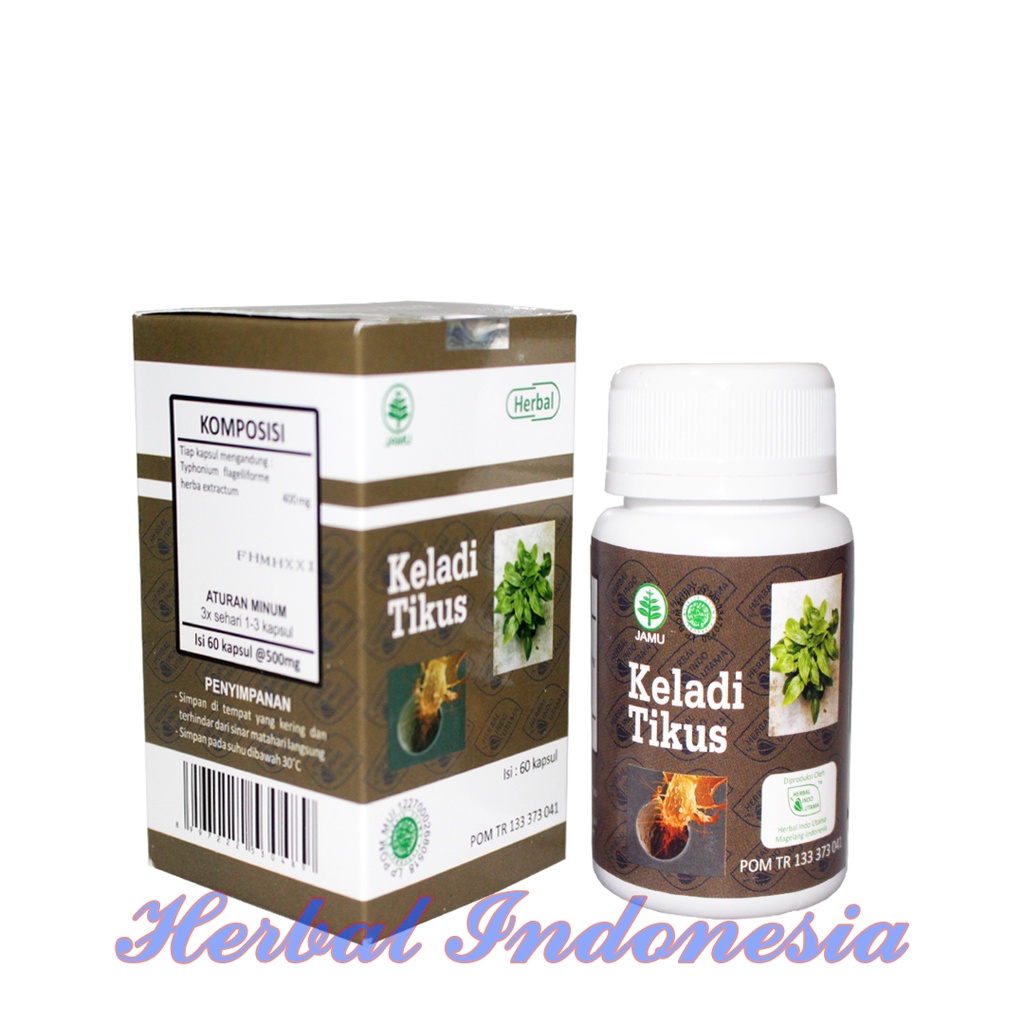 Kapsul Keladi Tikus HIU Herbal Isi 60 - Obat Kanker Tumor Original