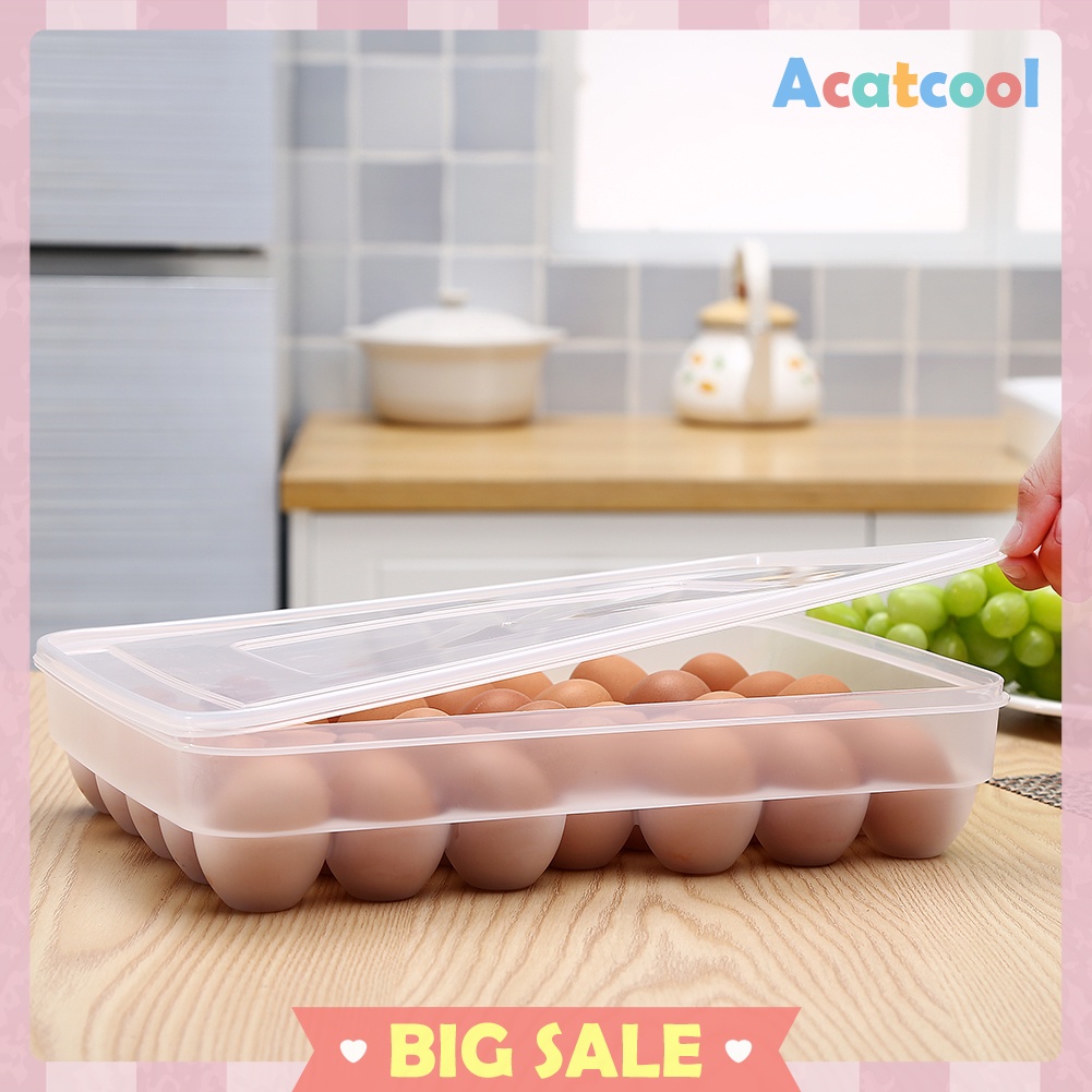 34-Grid Plastic Egg Storage Box Egg Tray Holder Refrigerator Food Container