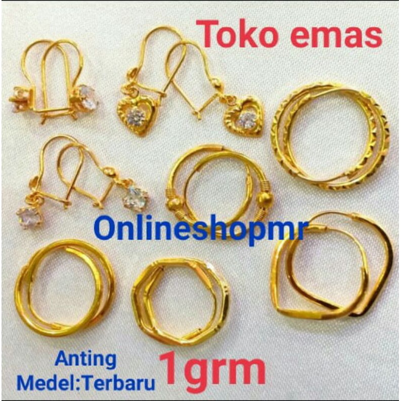 Anting Emas Asli Kadar 300 Dewasa 1grm Model Shopee Indonesia