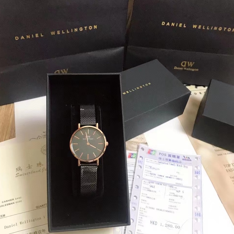 Jam Dw Original wanita Jam Tangan Wanita Anti Air Original DW With ✔Paket box + Paperbag + Manual✔ 30mm||Jam Tangan Wanita-Garansi--goldblack