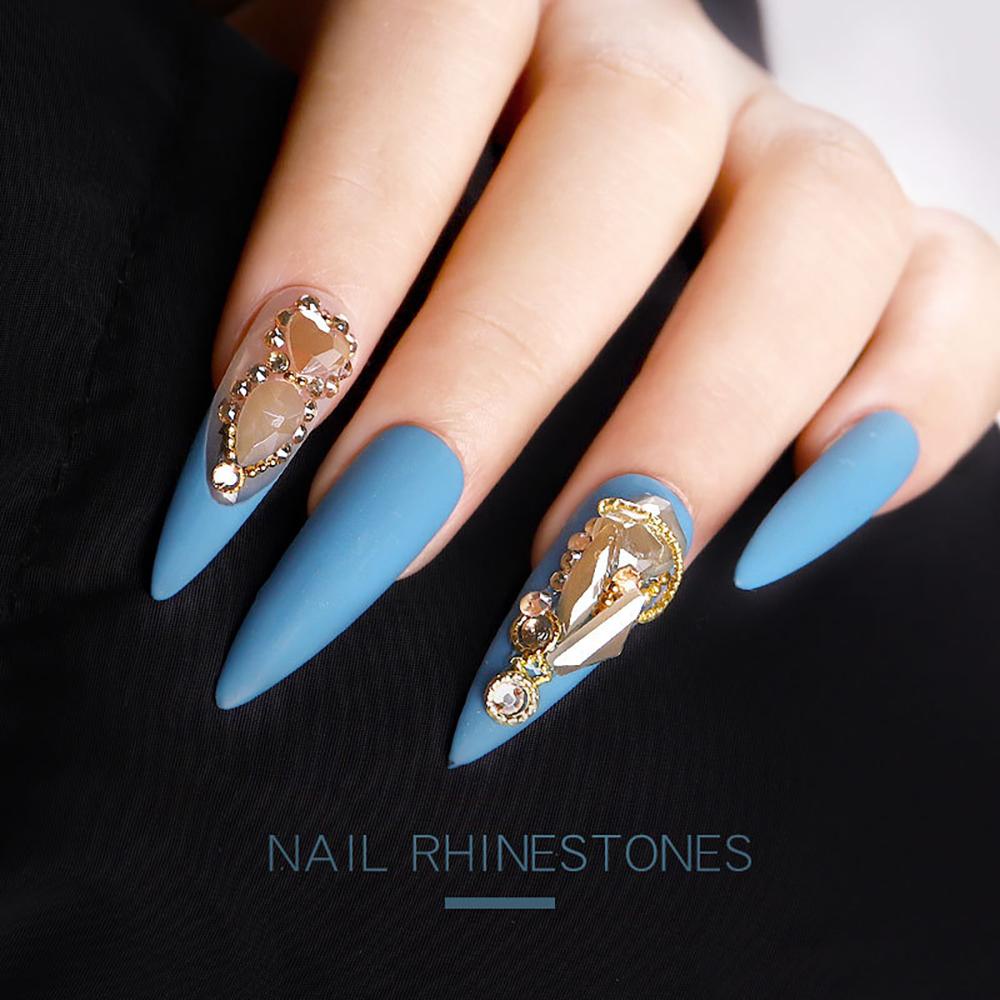 Dekorasi Nail Art Agustina Pesona Champagne Shiny Manicure Jewelry