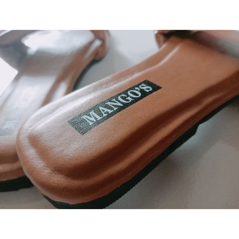 Sandal puffy Slip On Wanita Original MANGO'S 02 Sendal Slop Cewek Casual mules Korean style (MGS FLT Tira 02)