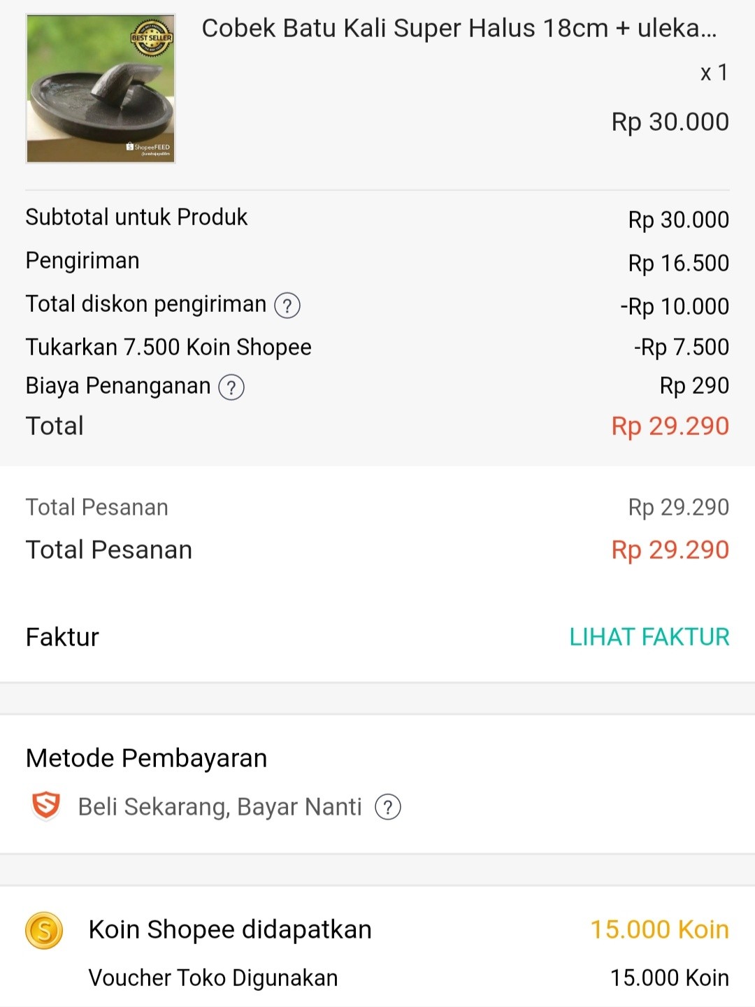 Cobek Batu Kali Super Halus 18cm + Ulekan Tahan Jamur Terbaru