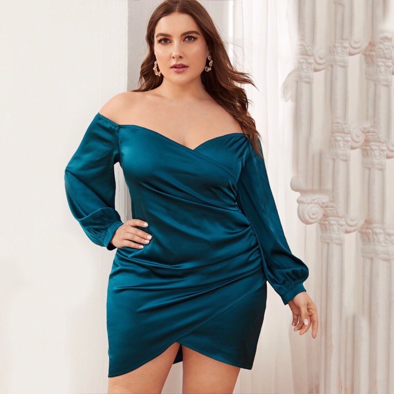 WUUCA DRESS - Dress wrap bodycon dress pesta murah gaun pesta classy formal promnight dress big size