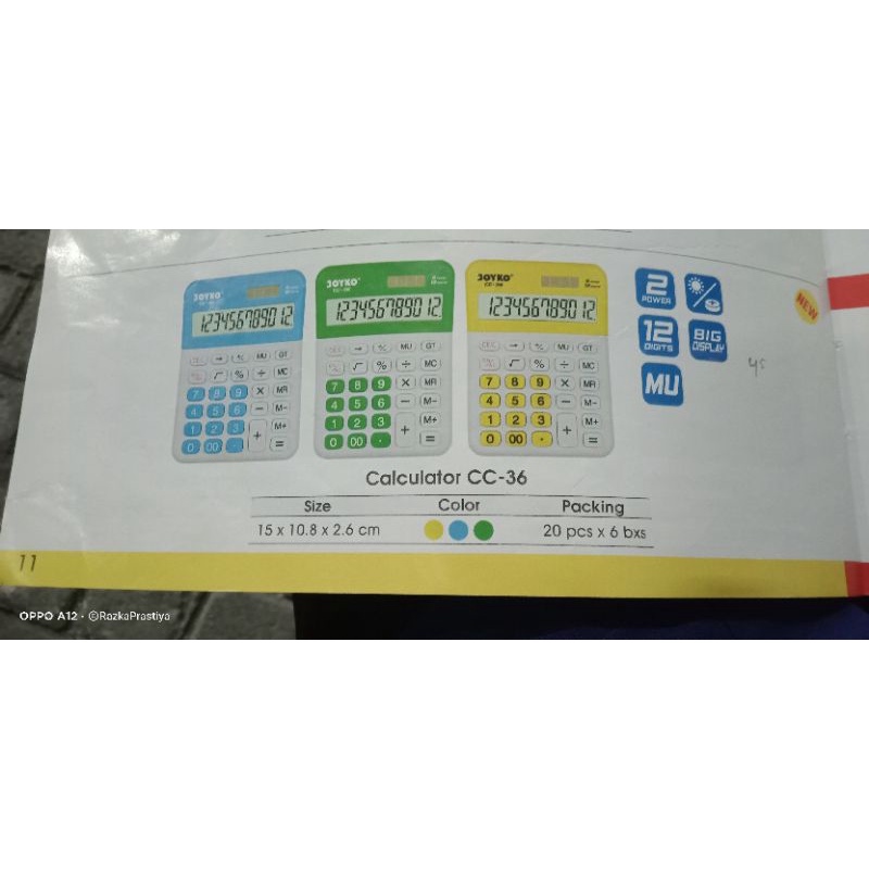 

kalkulator Joyko cc 36