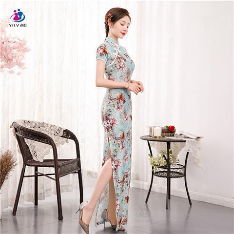 Improved cheongsam 2021 new style young girl long style retro temperament Republic of China Style Ol