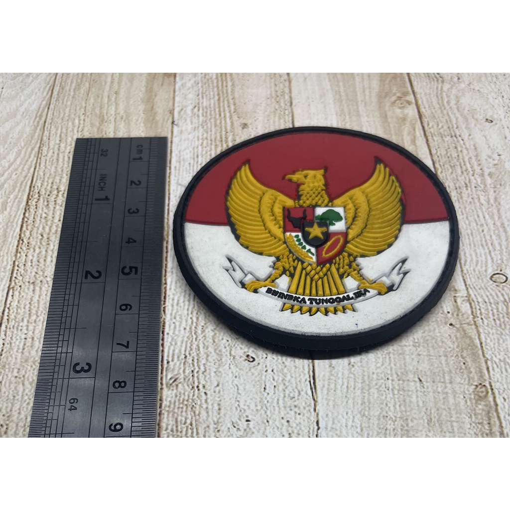 Patch RI - Patch Velcro Garuda - Prepetan RI - Velcro Karet  - Merah Putih