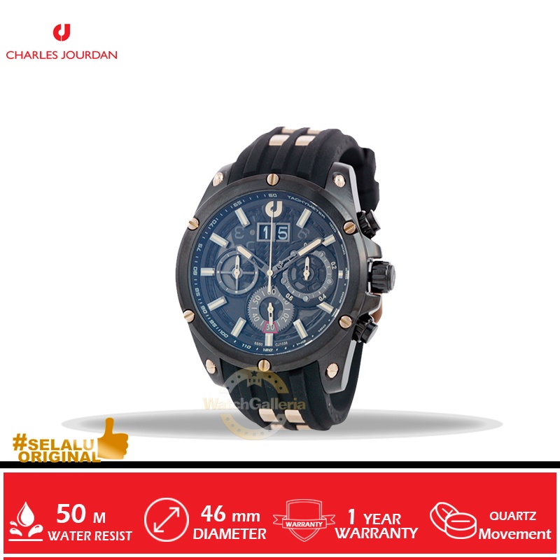 Jam Tangan Analog Man Charles Jourdan CJ1036-1732C Original Murah