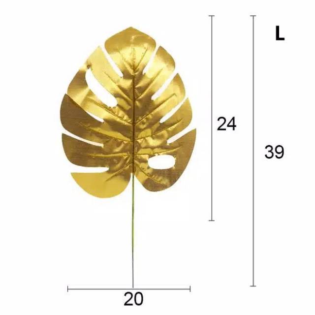 DAUN MONSTERA HIAS GOLD 40CM B8153 DAUN PALEM DAUN HIAS DAUN PLASTIK DEKORASI DAUN ARTIFICIAL HOME DECOR