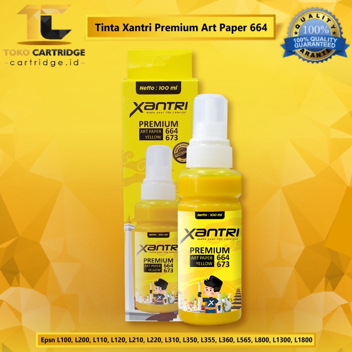 Tinta Xantri Premium Art Paper Epson 664 100ml, Printer Epson L100 L200 L110 L120 L210 L220 L310 L350 L355 L360 L365