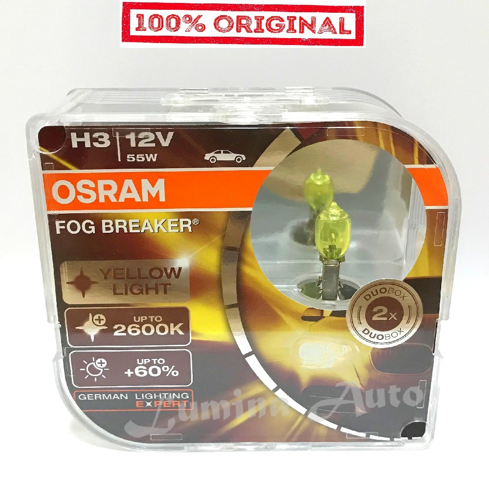 Osram Fog Breaker / FBR H3 55 Watt - Lampu Mobil / Foglamp Fog Lamp Kuning / Yellow 2600K