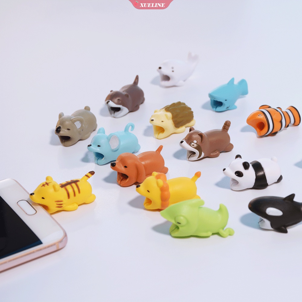 Pelindung Kabel Data / Charger / Earphone Bentuk Kartun Hewan Lucu Untuk iPhone