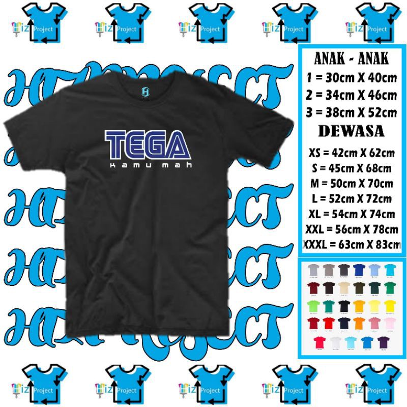 T-SHIRT KAOS TEGA KAMU MAH PARODI SEGA GAMES SPONSORED