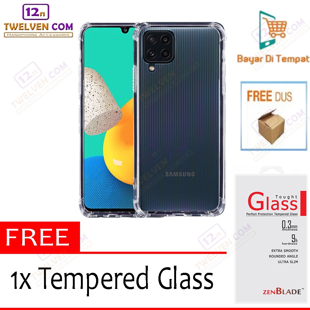 Anti Shock Anti Crack Softcase Casing for Samsung M32 / M32 4G - Free Tempered Glass