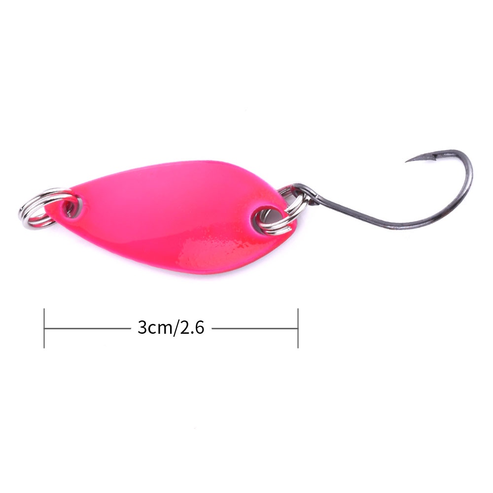 HENGJIA 5PCS/Pack Spoon Trolling Fishing Lures 3cm 2.6g Metal Spinner Baits Micro Artificial Bait