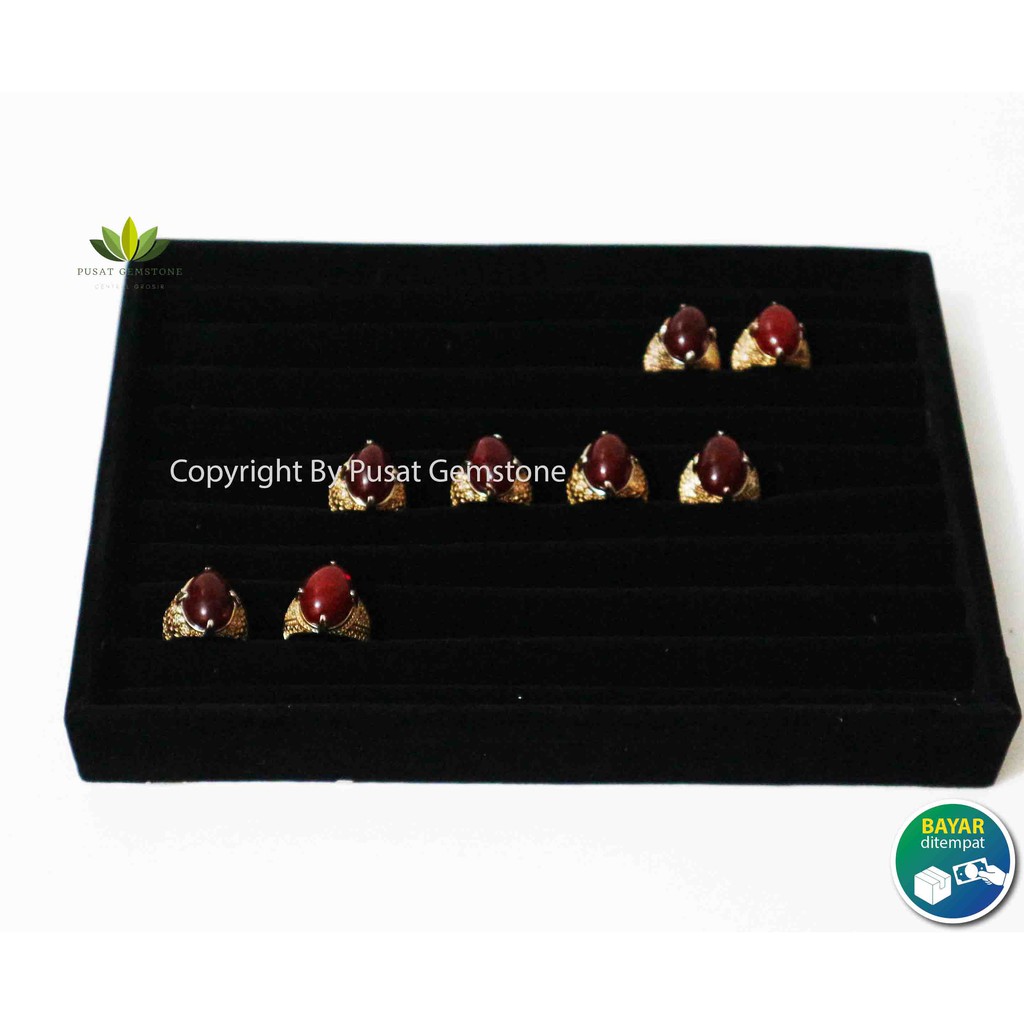 Display Cincin / Nampan display cincin Bludru 8 Slot