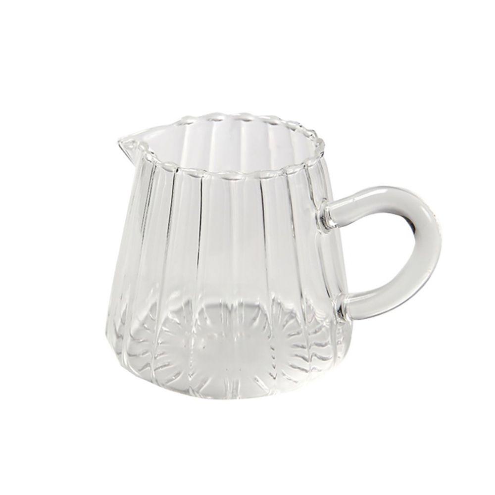 Lanfy Milk Jug 1pcs Peralatan Minum Transparan Kaca Simple Berkualitas Dengan Handle Pemisah Kopi