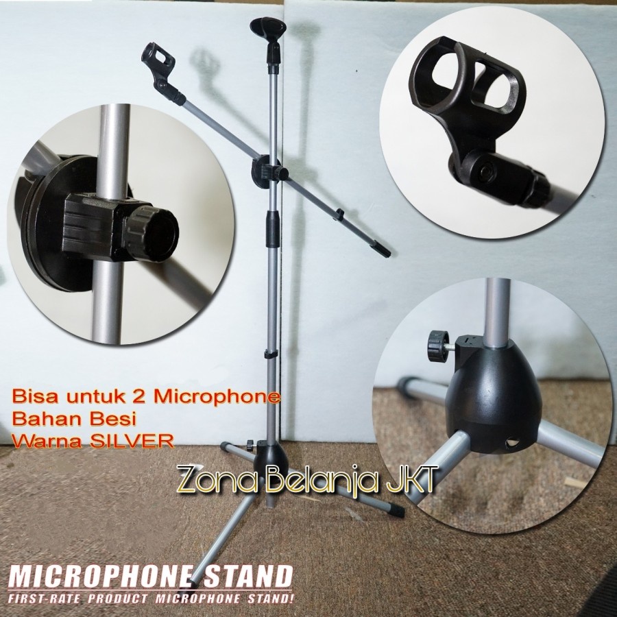 STAND MIC BERDIRI LANTAI KAKI TIGA ADA WARNA STAND MICROPHONE BERDIRI LANTAI STANDING MICROPHONE