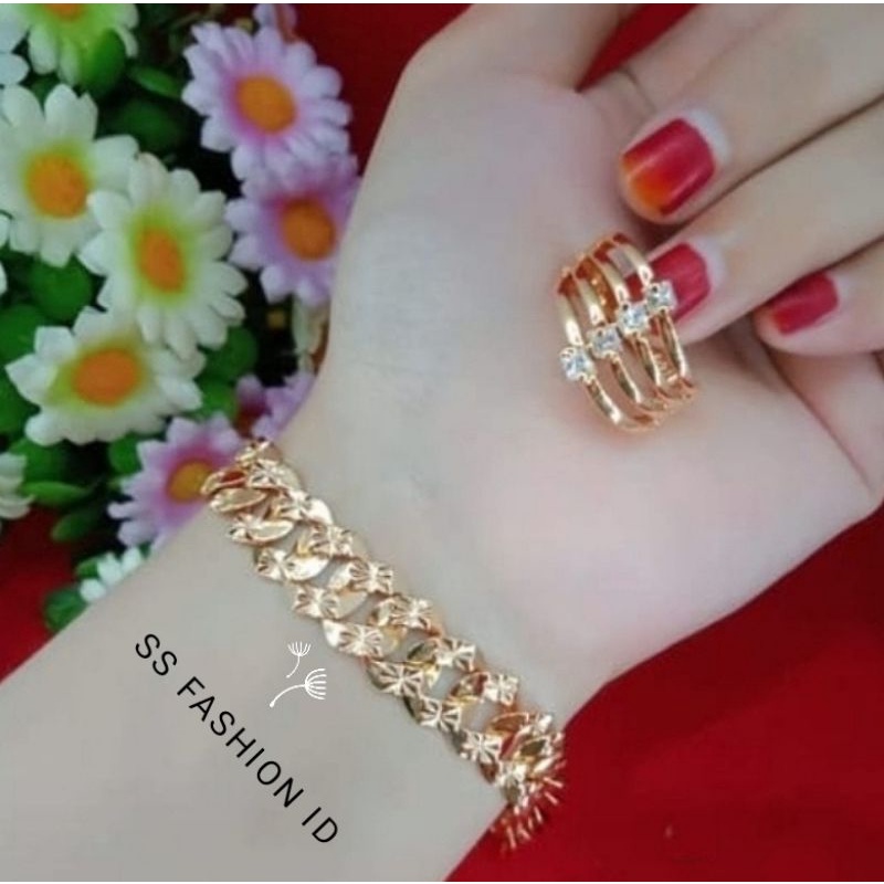 Gelang Rantai Sisik Free cincin titanium anti karat anti luntur