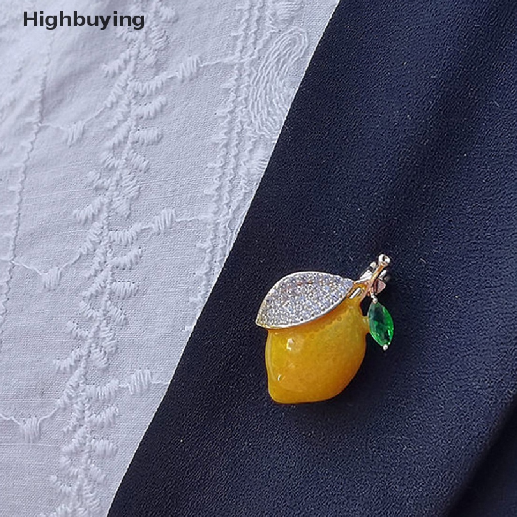 Hbid Bros Pin Enamel Casual Desain Lemon Kuning Untuk Wanita / Pesta Pernikahan / Hadiah