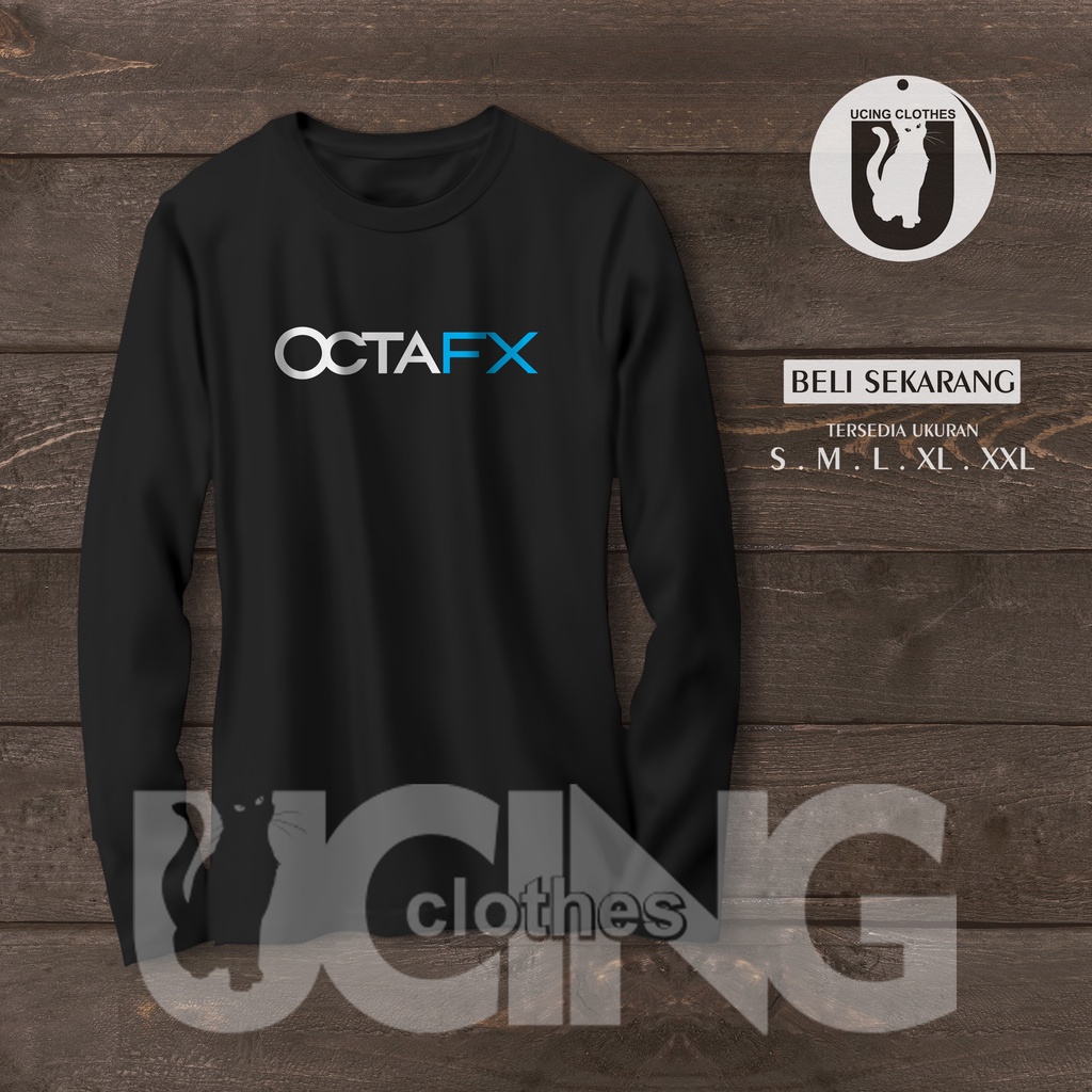 Kaos Baju OctaFx Logo Lengan Panjang Kaos Perusahaan