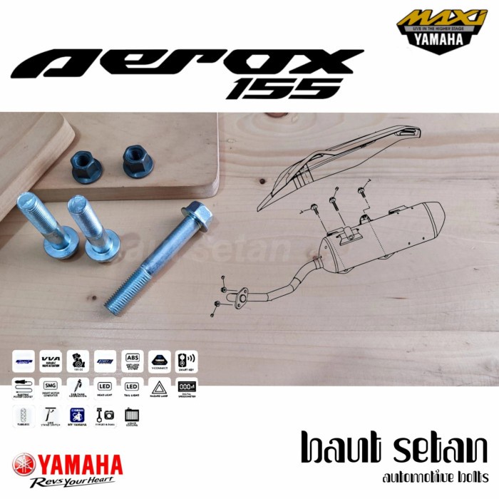 Baut aerox fullset pegangan knalpot Yamaha Aerox
