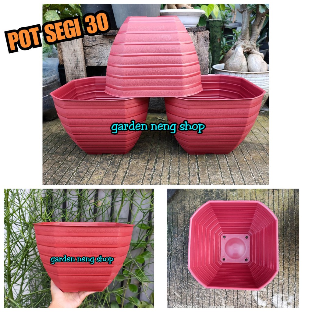 COD - POT TAWON SEGI 8 DIAMETER 30 CM MERAH / POT TAWON UKURAN BESAR PUTIH/ GROSIR POT TAWON MURAH