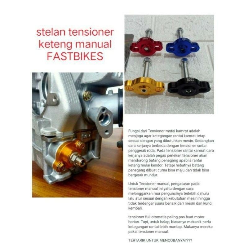 TONJOKAN KETENG RACING -TENSIONER MANUAL - SETELAN KETENG MANUAL CNC FASTBIKES SATRIA FU 150 - HONDA CBR150 CB150R SUPRA GTR SONIC VARIO 110 125 BEAT- YAMAHA MIO MIO SOUL JUPITERMX VEGA R NEW JUPITER Z VEGA RC3 STUT SENTRIK TIMING KAMPRAT stelan keteng