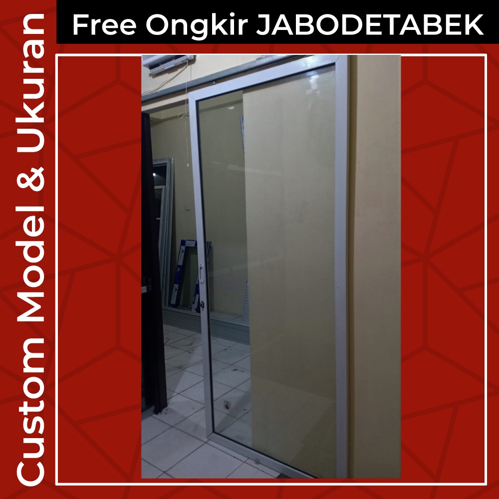 PINTU KACA SLIDING GESER ALUMINIUM L80XT200 CUSTOM UKURAN DAN MODEL, NUSANTARA ALUMINIUM