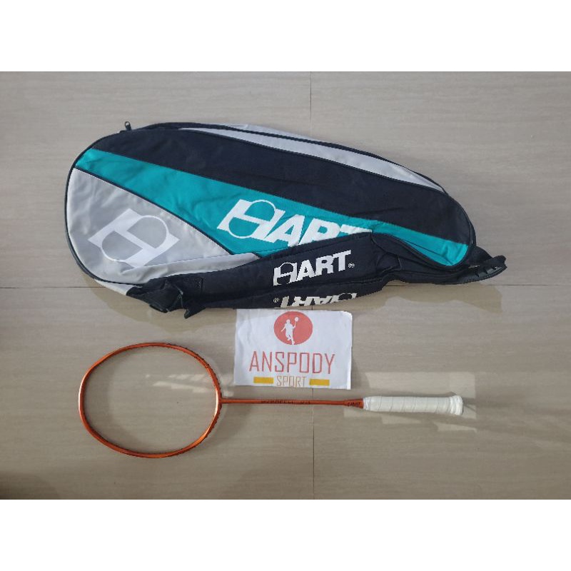RAKET BADMINTON HART PYROFEEL X-1 ORANGE BONUS TAS 2 SLETING
