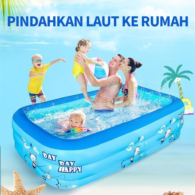 Kolam Renang Anak /Kolam Anak Jumbo / Kolam Mandi Bola Inflatable （1,5 meter 1,8 meter 2,1 meter 2,6 meter ） Kolam 3 Ring Baby SPA Murah