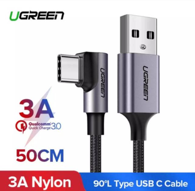 Ugreen Kabel Charger Type C Siku For Pubg - Kabel Siku Ugreen Usb C Support 3A Fast Charging