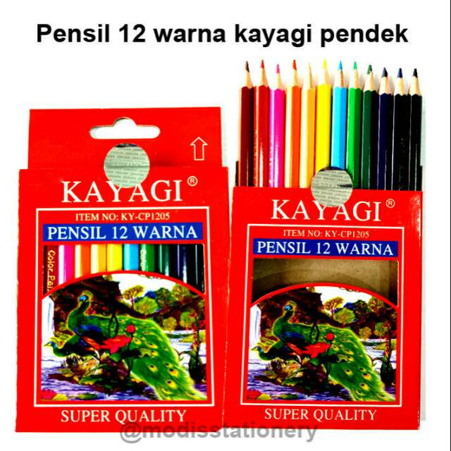 

Pensil warna kayagi 12warna pendek cat kayu