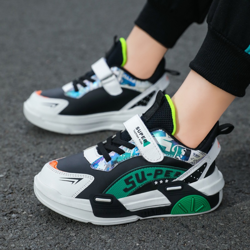 Sepatu anak laki-laki baru musim semi anak-anak double mesh bernapas sneakers pasang