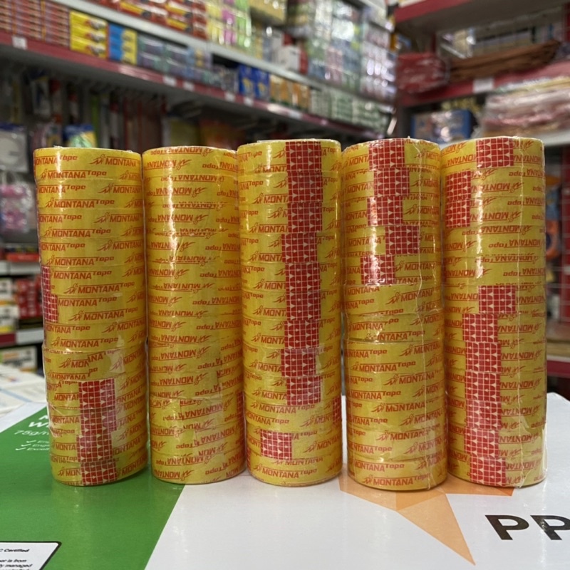 

Isolasi kado murah / solatip bening milenium ( 1slop isi 12pcs)