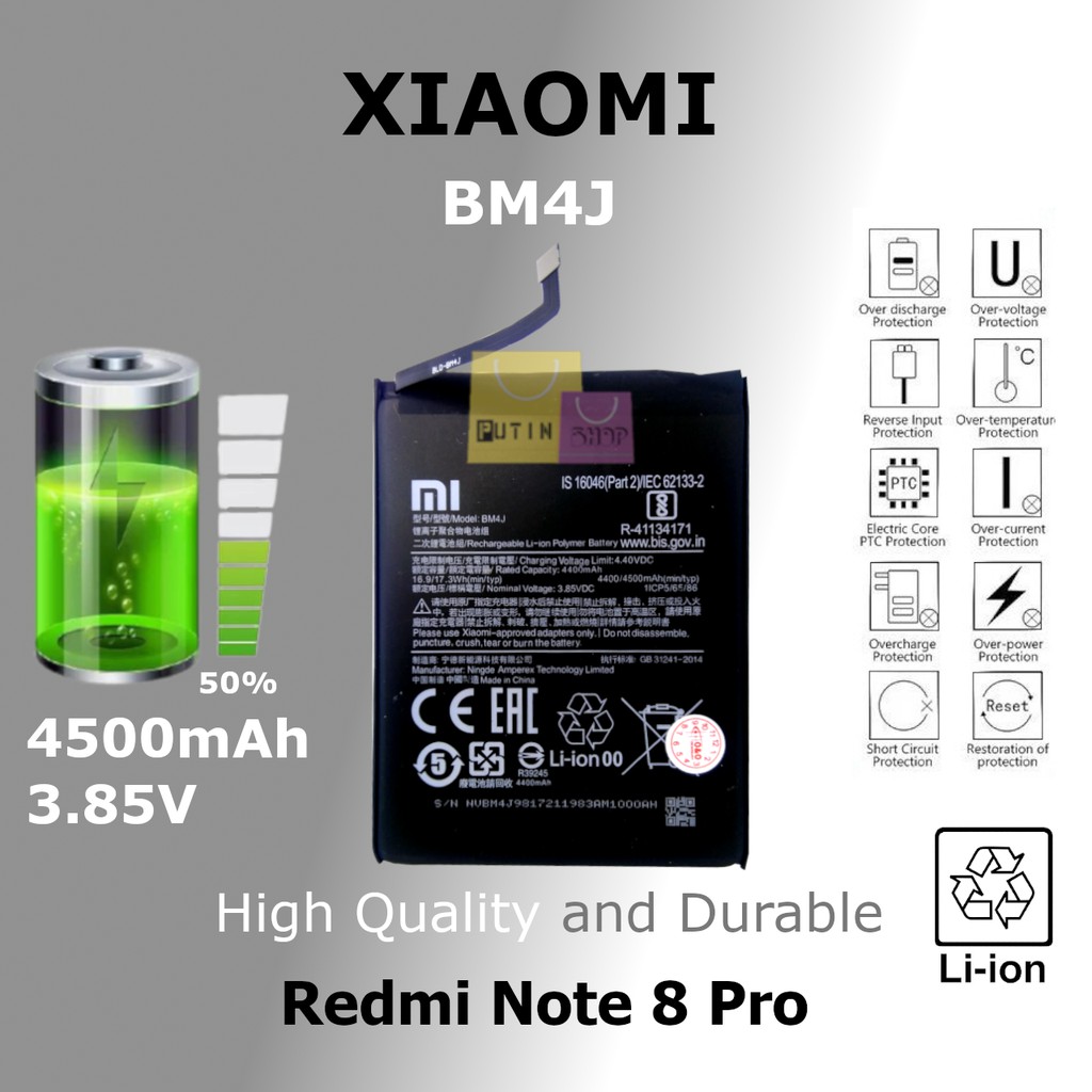 (P) Batre Baterai Battery Original Redmi Note 8 Pro BM4J