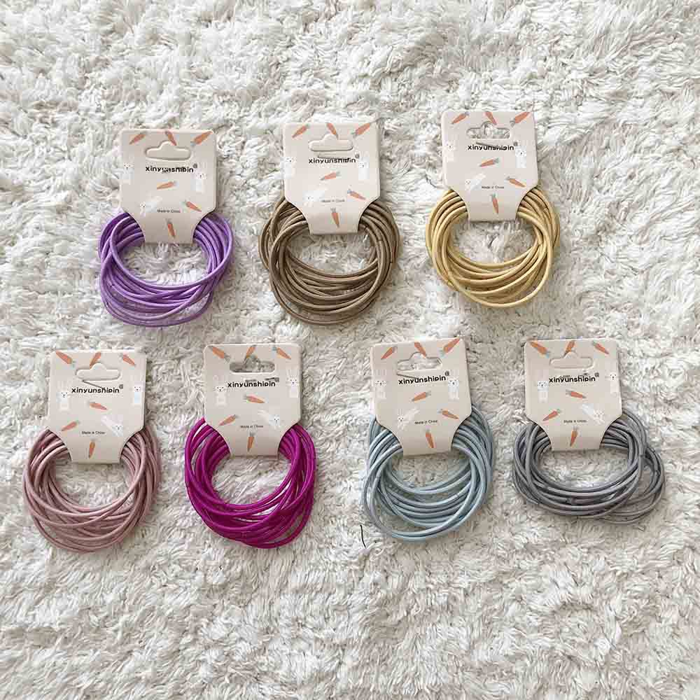 Jepitan Rambut plain pure color Hairband Set 10pcs 1 set