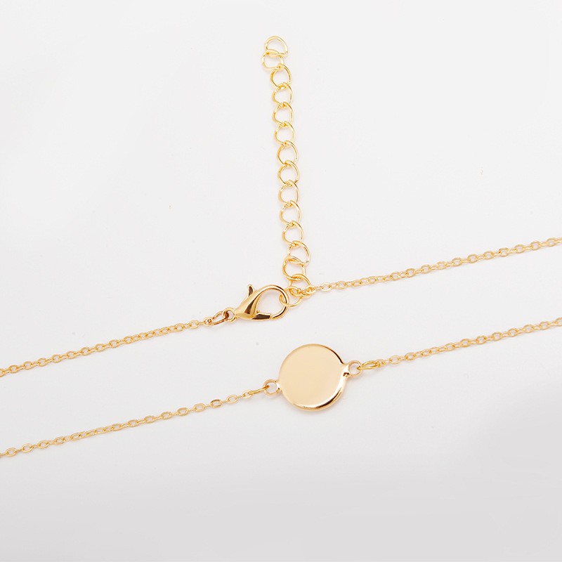 Kalung Wanita Necklace Women Kalung Rantai Klavikula Resin Disc Qeometris