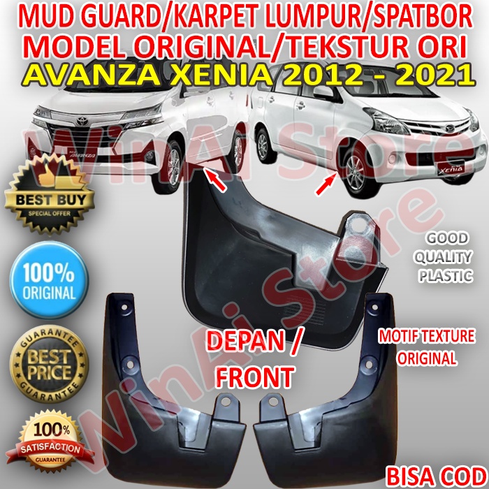MUD GUARD-KARPET LUMPUR-SPATBOR AVANZA/XENIA 2012-2021 DEPAN MODEL ORI