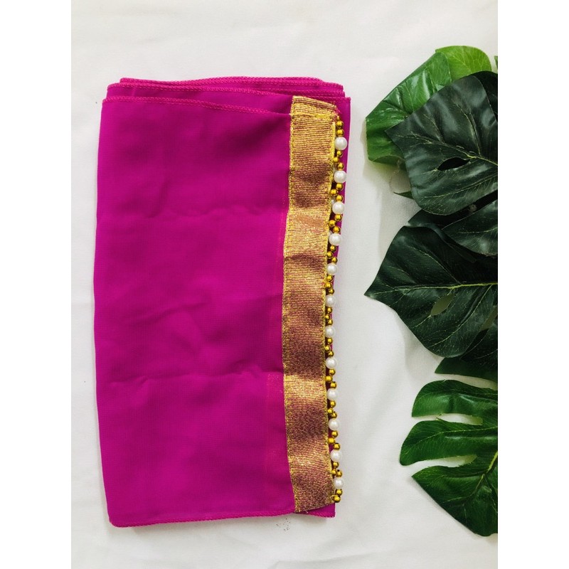 SELENDANG CHIFFON JODHA-Pink fanta