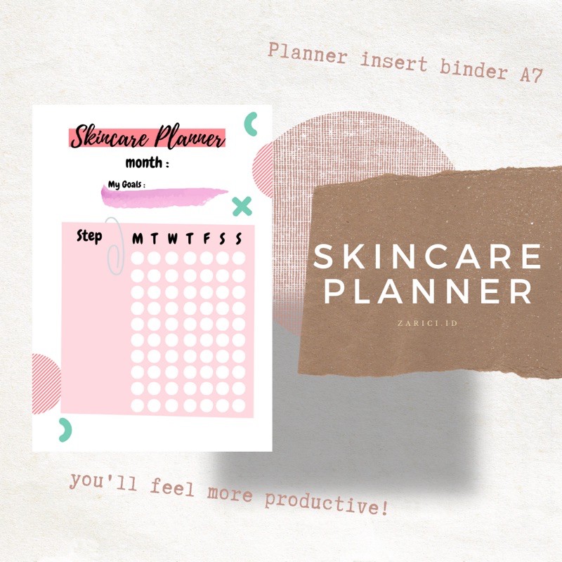 

[PLANNER A7] SKINCARE PLANNER FOR 1 MONTH