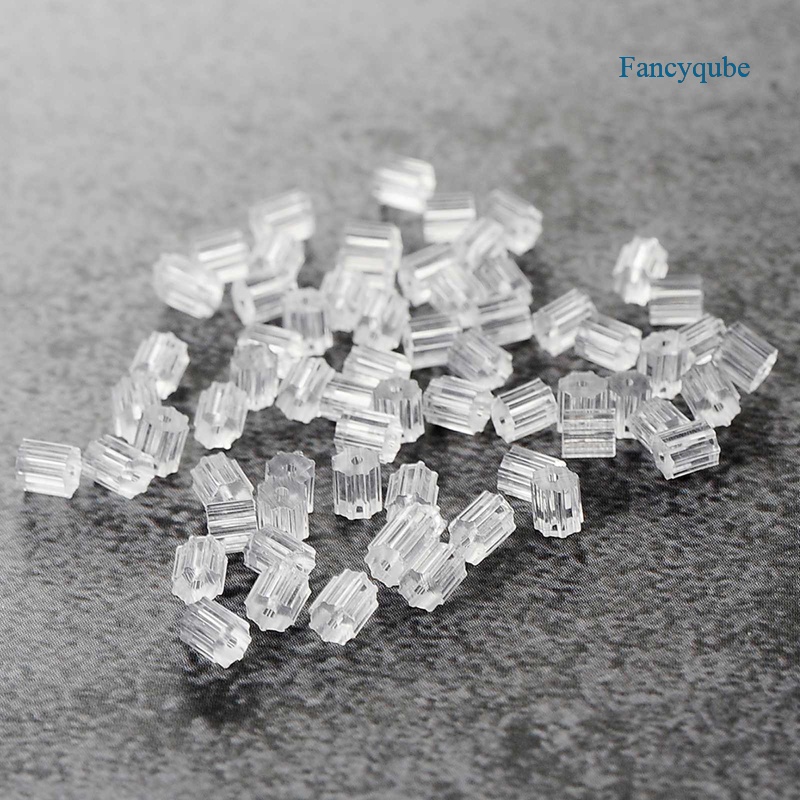 Fancyqube 100pcs / Lot Kait Belakang Anting Bahan Karet Silikon Transparan Untuk Aksesoris Perhiasan