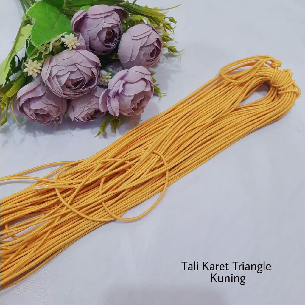 TALI KARET TRIANGLE KUNING/ ELASTIS  FRAME TENDA IKAT RAMBUT TALI JAKET TAS AKSESORIS TALI MASKER