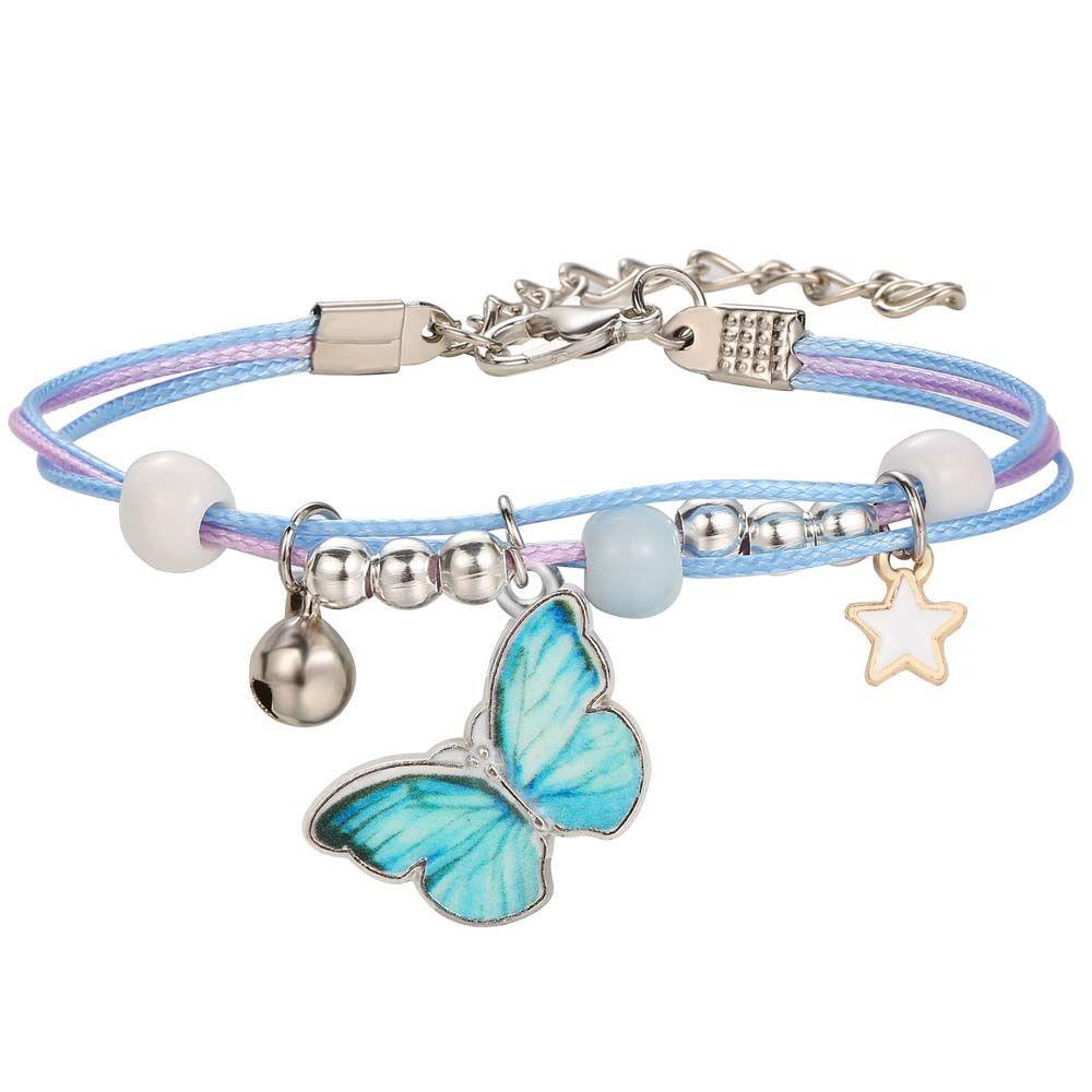 Mxbeauty Gelang Kupu Biru Pesona Menarik Wanita Pria Fashion Perhiasan Adjustable Lucky String