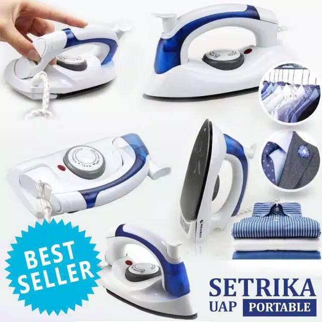 Setrika Uap Lipat Mini Portable Praktis Steam Iron Travel Steamer