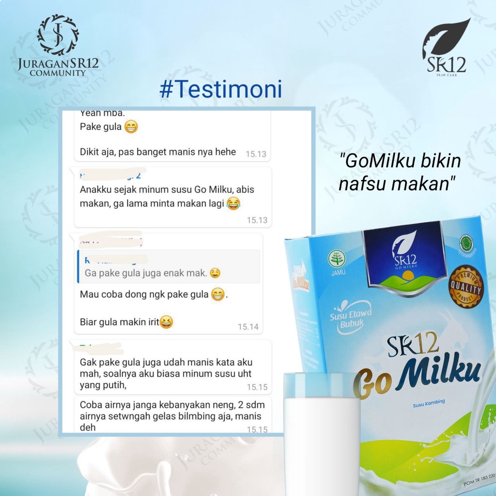 Susu Go Milku SR12 Go Milku SR12 Susu Kambing Etawa Susu Ibu Hamil Penggemuk Badan Etawaku Platinum BPOM