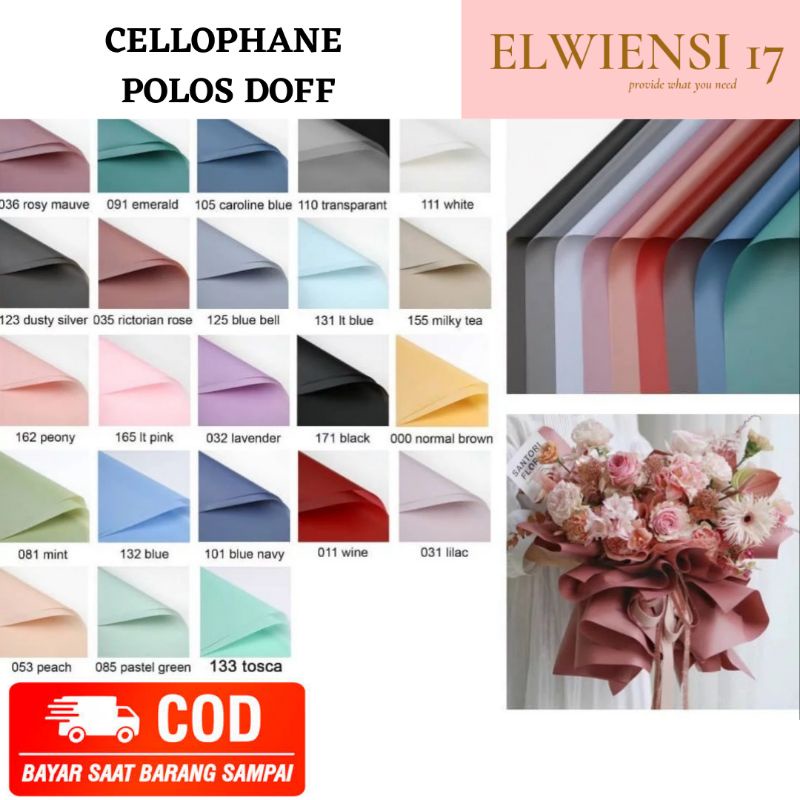 [COD] FLOWER WRAPPING PAPER CELLOPHANE POLOS DOFF/PASTEL DOFF KERTAS BUKET BUNGA WATERPROOF ECERAN
