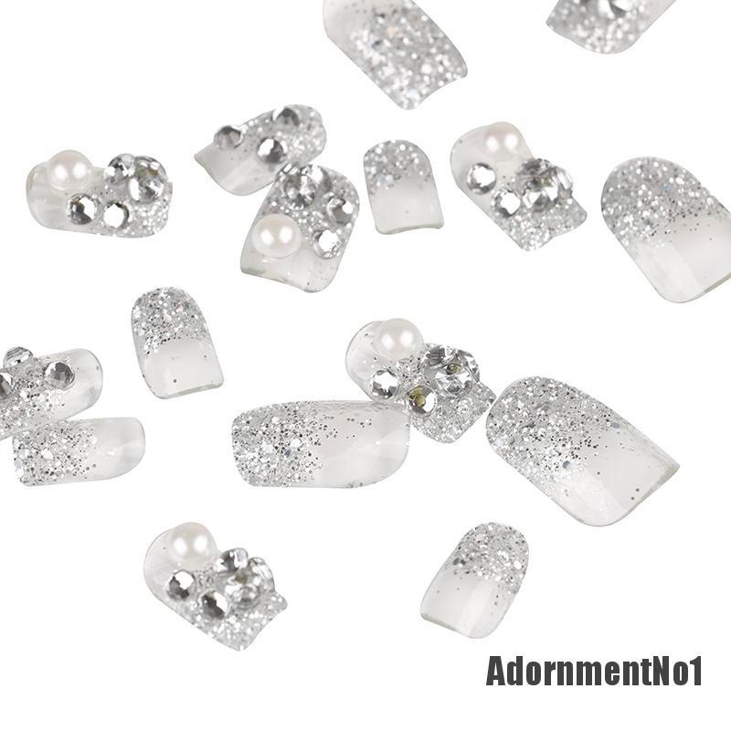 (Adornmentno1) 24pcs / Set Kuku Palsu Akrilik Full Cover Untuk Manicure / Nail Art