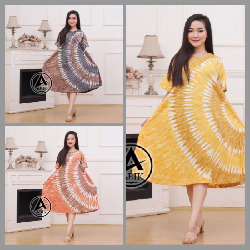 DASTER LENGAN PENDEK KAOS TIE DYE ZIPPER C JUMBO RESLETING BUSUI IBU HAMIL