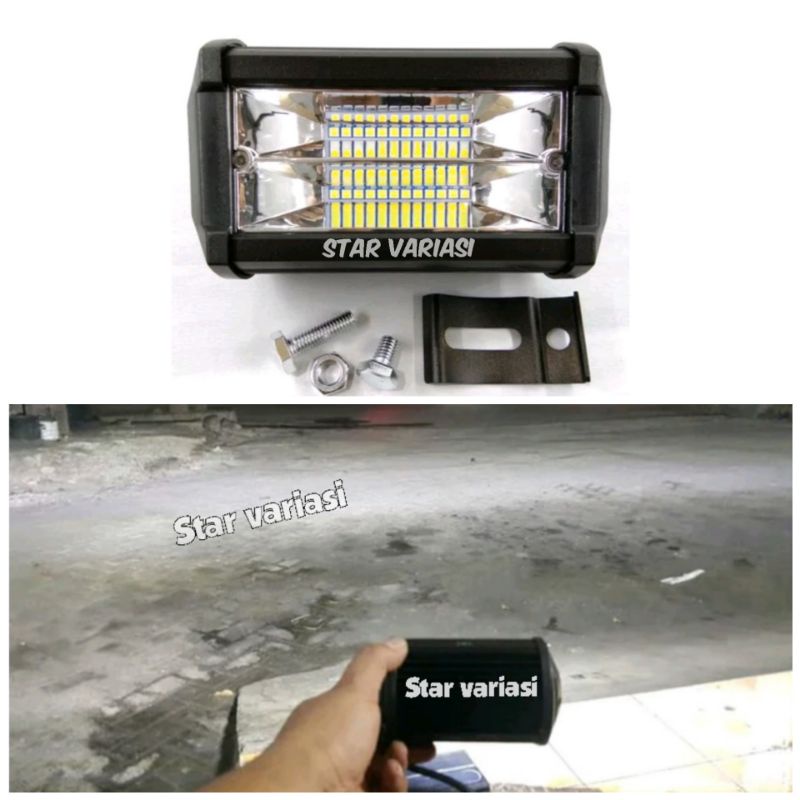 Lampu tembak sorot LED bar cree cwl 24 mata 2 susun led motor mobil 24 titik